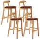 Scandinavian Rubberwood Home Barstool Matte Finish Upholstered Stool Coffee Set of 4 Clearhalo 'Bar Furniture' 'Bar Stools' 'bar_stools' 'Furniture' 'furniture_bar_stools' 'Kitchen & Dining Furniture' 4939989
