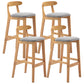 Scandinavian Rubberwood Home Barstool Matte Finish Upholstered Stool Light Gray Set of 4 Clearhalo 'Bar Furniture' 'Bar Stools' 'bar_stools' 'Furniture' 'furniture_bar_stools' 'Kitchen & Dining Furniture' 4939994