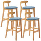 Scandinavian Rubberwood Home Barstool Matte Finish Upholstered Stool Sky Blue Set of 4 Clearhalo 'Bar Furniture' 'Bar Stools' 'bar_stools' 'Furniture' 'furniture_bar_stools' 'Kitchen & Dining Furniture' 4939995