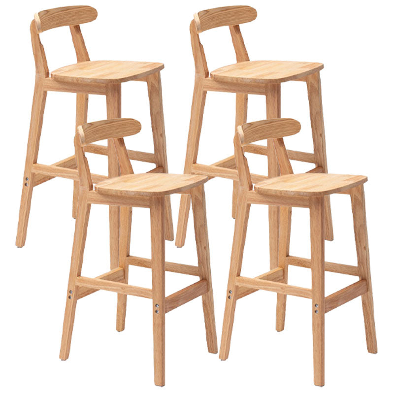 Scandinavian Rubberwood Home Barstool Matte Finish Upholstered Stool Wood Set of 4 Clearhalo 'Bar Furniture' 'Bar Stools' 'bar_stools' 'Furniture' 'furniture_bar_stools' 'Kitchen & Dining Furniture' 4940000