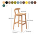 Scandinavian Rubberwood Home Barstool Matte Finish Upholstered Stool Clearhalo 'Bar Furniture' 'Bar Stools' 'bar_stools' 'Furniture' 'furniture_bar_stools' 'Kitchen & Dining Furniture' 4940001