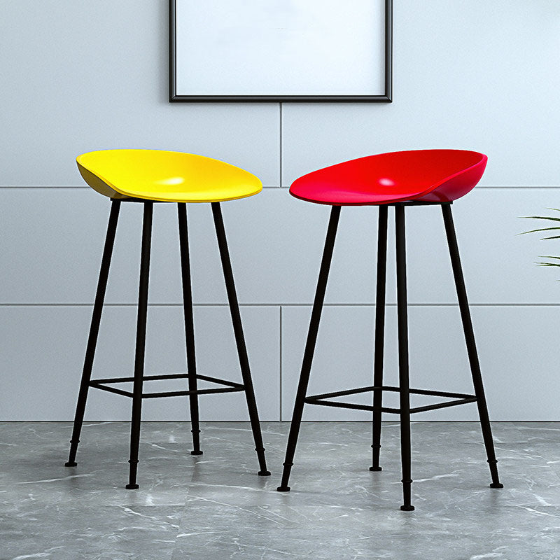 Contemporary Matte Finish Metal Barstool Home Footrest Stool Clearhalo 'Bar Furniture' 'Bar Stools' 'bar_stools' 'furn' 'furn_bar_stools' 'Furniture' 'furniture_bar_stools' 'Kitchen & Dining Furniture' 4940082