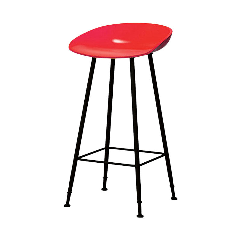 Contemporary Matte Finish Metal Barstool Home Footrest Stool Red 1 Piece Clearhalo 'Bar Furniture' 'Bar Stools' 'bar_stools' 'furn' 'furn_bar_stools' 'Furniture' 'furniture_bar_stools' 'Kitchen & Dining Furniture' 4940089