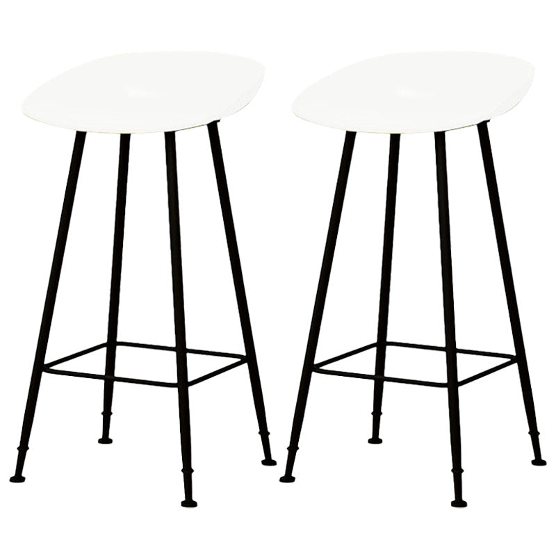 Contemporary Matte Finish Metal Barstool Home Footrest Stool White 2 Piece Set Clearhalo 'Bar Furniture' 'Bar Stools' 'bar_stools' 'furn' 'furn_bar_stools' 'Furniture' 'furniture_bar_stools' 'Kitchen & Dining Furniture' 4940095