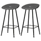 Contemporary Matte Finish Metal Barstool Home Footrest Stool Grey 2 Piece Set Clearhalo 'Bar Furniture' 'Bar Stools' 'bar_stools' 'furn' 'furn_bar_stools' 'Furniture' 'furniture_bar_stools' 'Kitchen & Dining Furniture' 4940096