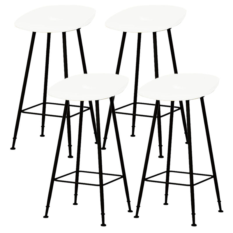 Contemporary Matte Finish Metal Barstool Home Footrest Stool White 4 Piece Set Clearhalo 'Bar Furniture' 'Bar Stools' 'bar_stools' 'furn' 'furn_bar_stools' 'Furniture' 'furniture_bar_stools' 'Kitchen & Dining Furniture' 4940103