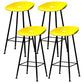 Contemporary Matte Finish Metal Barstool Home Footrest Stool Yellow 4 Piece Set Clearhalo 'Bar Furniture' 'Bar Stools' 'bar_stools' 'furn' 'furn_bar_stools' 'Furniture' 'furniture_bar_stools' 'Kitchen & Dining Furniture' 4940105