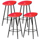 Contemporary Matte Finish Metal Barstool Home Footrest Stool Red 4 Piece Set Clearhalo 'Bar Furniture' 'Bar Stools' 'bar_stools' 'furn' 'furn_bar_stools' 'Furniture' 'furniture_bar_stools' 'Kitchen & Dining Furniture' 4940106