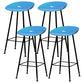 Contemporary Matte Finish Metal Barstool Home Footrest Stool Blue 4 Piece Set Clearhalo 'Bar Furniture' 'Bar Stools' 'bar_stools' 'furn' 'furn_bar_stools' 'Furniture' 'furniture_bar_stools' 'Kitchen & Dining Furniture' 4940107