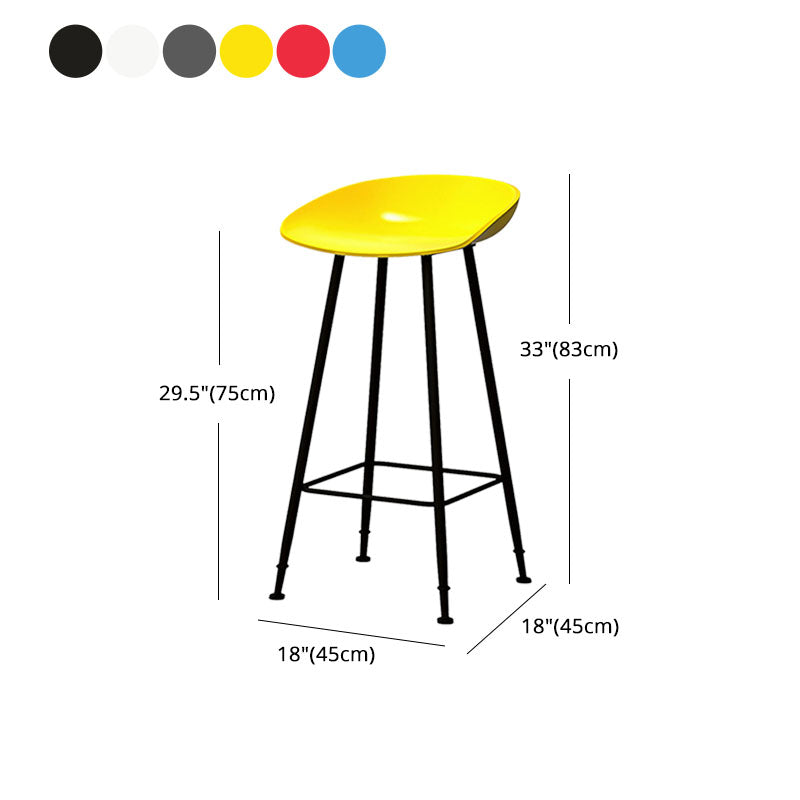 Contemporary Matte Finish Metal Barstool Home Footrest Stool Clearhalo 'Bar Furniture' 'Bar Stools' 'bar_stools' 'furn' 'furn_bar_stools' 'Furniture' 'furniture_bar_stools' 'Kitchen & Dining Furniture' 4940109