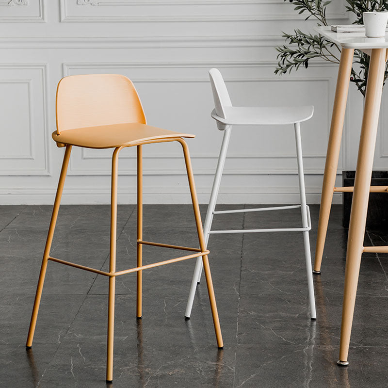 Scandinavian Footrest Metal Barstool Matte Finish Coffee Shop Stool Clearhalo 'Bar Furniture' 'Bar Stools' 'bar_stools' 'furn' 'furn_bar_stools' 'Furniture' 'furniture_bar_stools' 'Kitchen & Dining Furniture' 4940110