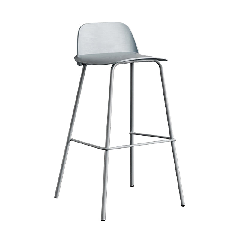 Scandinavian Footrest Metal Barstool Matte Finish Coffee Shop Stool Gray Blue 1 Piece Clearhalo 'Bar Furniture' 'Bar Stools' 'bar_stools' 'furn' 'furn_bar_stools' 'Furniture' 'furniture_bar_stools' 'Kitchen & Dining Furniture' 4940114
