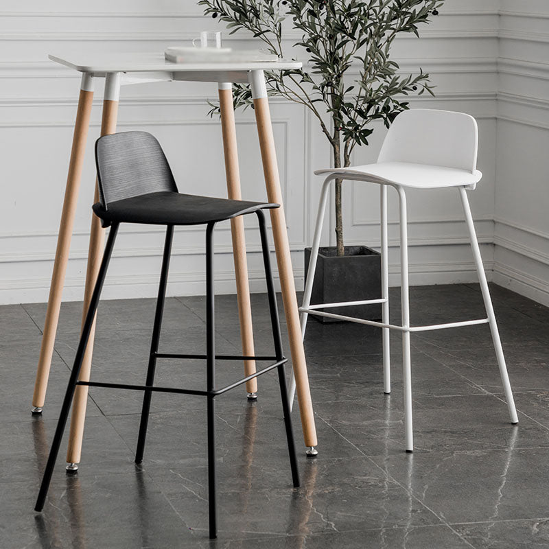 Scandinavian Footrest Metal Barstool Matte Finish Coffee Shop Stool Clearhalo 'Bar Furniture' 'Bar Stools' 'bar_stools' 'furn' 'furn_bar_stools' 'Furniture' 'furniture_bar_stools' 'Kitchen & Dining Furniture' 4940115