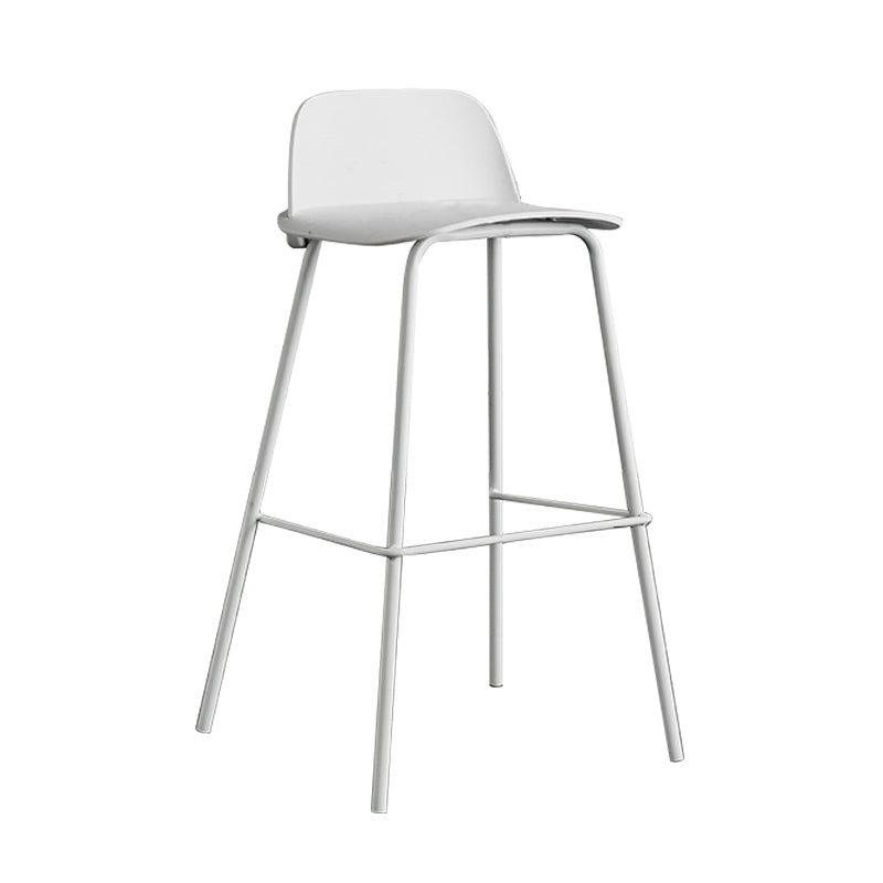 Scandinavian Footrest Metal Barstool Matte Finish Coffee Shop Stool White 1 Piece Clearhalo 'Bar Furniture' 'Bar Stools' 'bar_stools' 'furn' 'furn_bar_stools' 'Furniture' 'furniture_bar_stools' 'Kitchen & Dining Furniture' 4940119