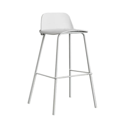 Scandinavian Footrest Metal Barstool Matte Finish Coffee Shop Stool White 1 Piece Clearhalo 'Bar Furniture' 'Bar Stools' 'bar_stools' 'furn' 'furn_bar_stools' 'Furniture' 'furniture_bar_stools' 'Kitchen & Dining Furniture' 4940119