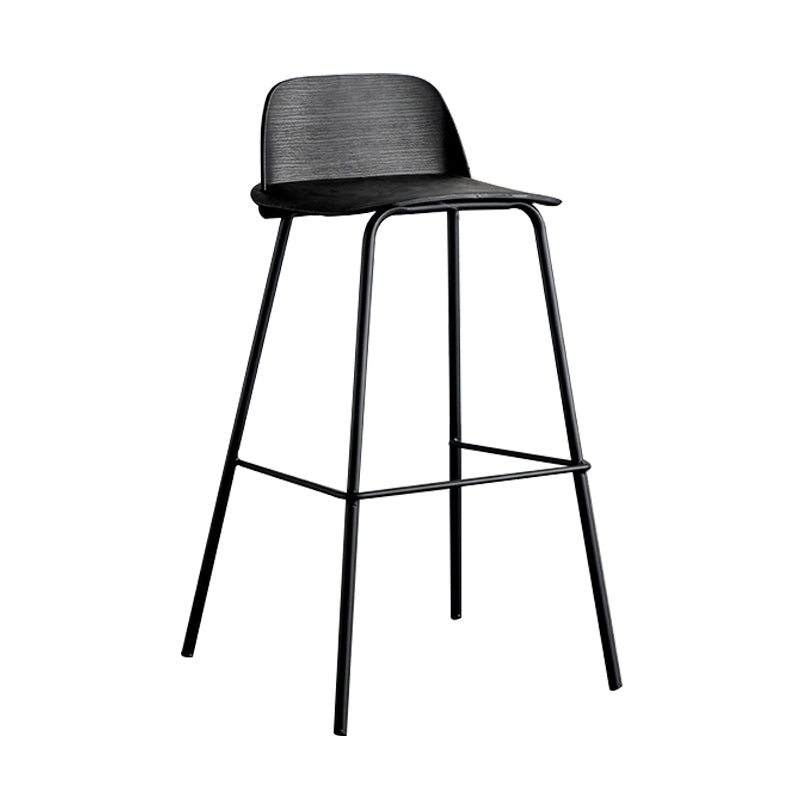 Scandinavian Footrest Metal Barstool Matte Finish Coffee Shop Stool Black 1 Piece Clearhalo 'Bar Furniture' 'Bar Stools' 'bar_stools' 'furn' 'furn_bar_stools' 'Furniture' 'furniture_bar_stools' 'Kitchen & Dining Furniture' 4940122