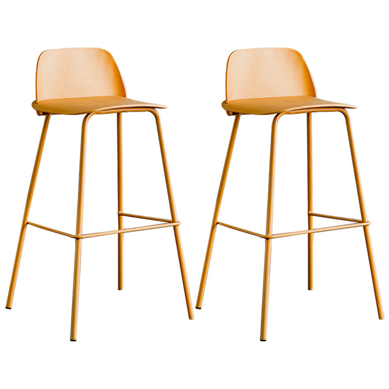 Scandinavian Footrest Metal Barstool Matte Finish Coffee Shop Stool Yellow 2 Piece Set Clearhalo 'Bar Furniture' 'Bar Stools' 'bar_stools' 'furn' 'furn_bar_stools' 'Furniture' 'furniture_bar_stools' 'Kitchen & Dining Furniture' 4940127
