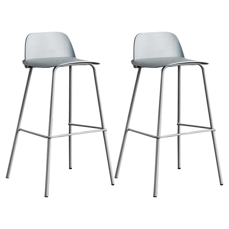 Scandinavian Footrest Metal Barstool Matte Finish Coffee Shop Stool Gray Blue 2 Piece Set Clearhalo 'Bar Furniture' 'Bar Stools' 'bar_stools' 'furn' 'furn_bar_stools' 'Furniture' 'furniture_bar_stools' 'Kitchen & Dining Furniture' 4940128