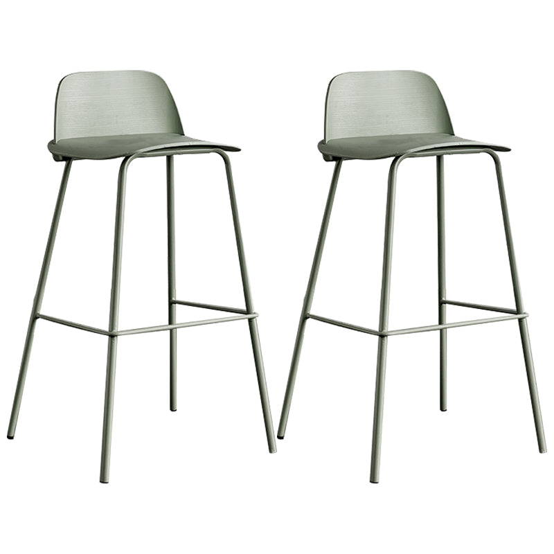 Scandinavian Footrest Metal Barstool Matte Finish Coffee Shop Stool Gray-Green 2 Piece Set Clearhalo 'Bar Furniture' 'Bar Stools' 'bar_stools' 'furn' 'furn_bar_stools' 'Furniture' 'furniture_bar_stools' 'Kitchen & Dining Furniture' 4940130