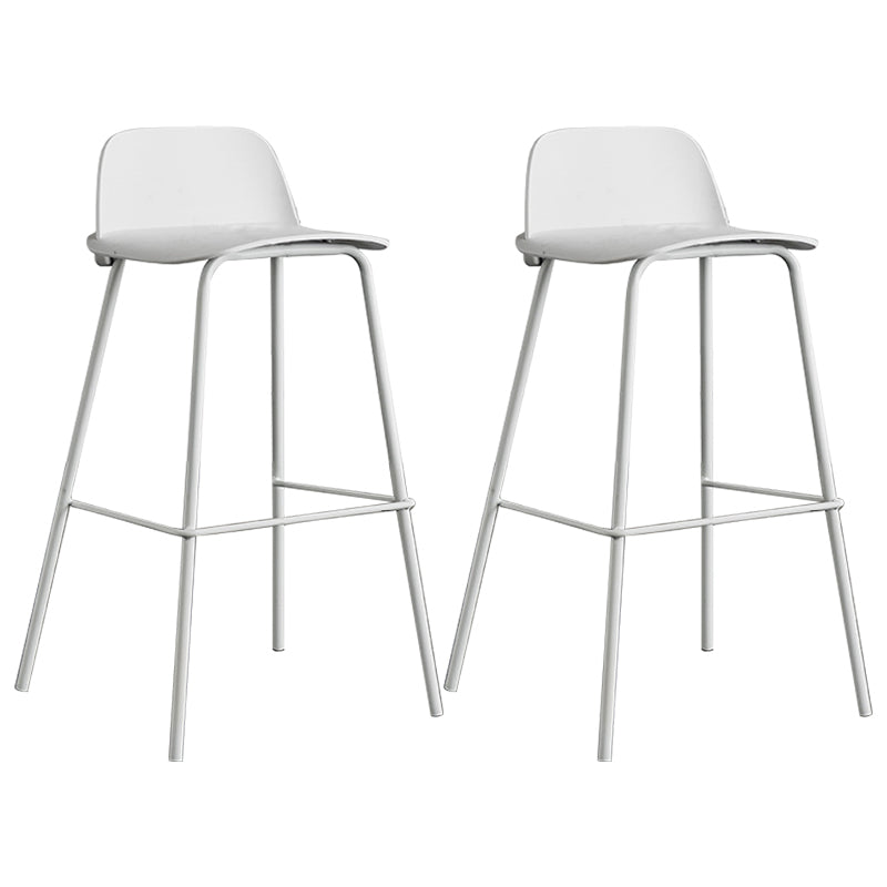 Scandinavian Footrest Metal Barstool Matte Finish Coffee Shop Stool White 2 Piece Set Clearhalo 'Bar Furniture' 'Bar Stools' 'bar_stools' 'furn' 'furn_bar_stools' 'Furniture' 'furniture_bar_stools' 'Kitchen & Dining Furniture' 4940133