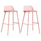 Scandinavian Footrest Metal Barstool Matte Finish Coffee Shop Stool Light Pink 2 Piece Set Clearhalo 'Bar Furniture' 'Bar Stools' 'bar_stools' 'furn' 'furn_bar_stools' 'Furniture' 'furniture_bar_stools' 'Kitchen & Dining Furniture' 4940134