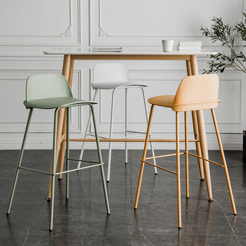 Scandinavian Footrest Metal Barstool Matte Finish Coffee Shop Stool Clearhalo 'Bar Furniture' 'Bar Stools' 'bar_stools' 'furn' 'furn_bar_stools' 'Furniture' 'furniture_bar_stools' 'Kitchen & Dining Furniture' 4940135