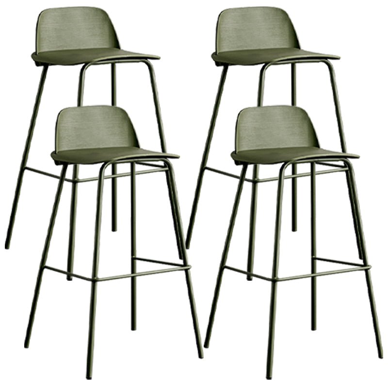 Scandinavian Footrest Metal Barstool Matte Finish Coffee Shop Stool Green 4 Piece Set Clearhalo 'Bar Furniture' 'Bar Stools' 'bar_stools' 'furn' 'furn_bar_stools' 'Furniture' 'furniture_bar_stools' 'Kitchen & Dining Furniture' 4940137
