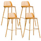 Scandinavian Footrest Metal Barstool Matte Finish Coffee Shop Stool Yellow 4 Piece Set Clearhalo 'Bar Furniture' 'Bar Stools' 'bar_stools' 'furn' 'furn_bar_stools' 'Furniture' 'furniture_bar_stools' 'Kitchen & Dining Furniture' 4940138