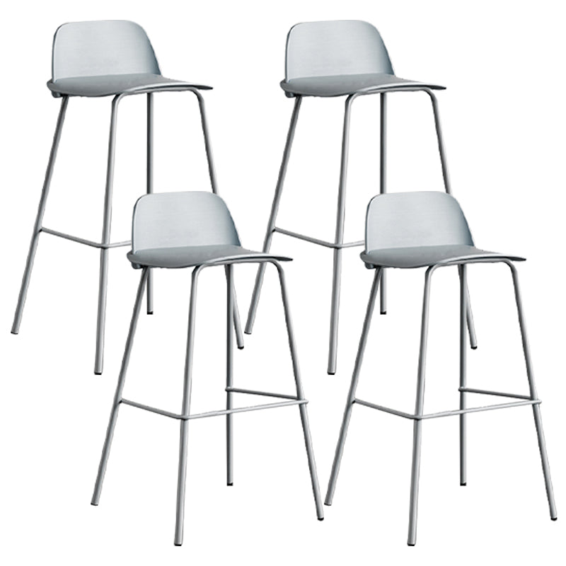 Scandinavian Footrest Metal Barstool Matte Finish Coffee Shop Stool Gray Blue 4 Piece Set Clearhalo 'Bar Furniture' 'Bar Stools' 'bar_stools' 'furn' 'furn_bar_stools' 'Furniture' 'furniture_bar_stools' 'Kitchen & Dining Furniture' 4940139