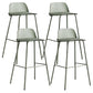 Scandinavian Footrest Metal Barstool Matte Finish Coffee Shop Stool Gray-Green 4 Piece Set Clearhalo 'Bar Furniture' 'Bar Stools' 'bar_stools' 'furn' 'furn_bar_stools' 'Furniture' 'furniture_bar_stools' 'Kitchen & Dining Furniture' 4940140