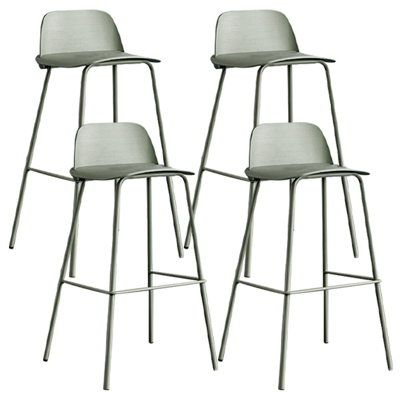 Scandinavian Footrest Metal Barstool Matte Finish Coffee Shop Stool Gray-Green 4 Piece Set Clearhalo 'Bar Furniture' 'Bar Stools' 'bar_stools' 'furn' 'furn_bar_stools' 'Furniture' 'furniture_bar_stools' 'Kitchen & Dining Furniture' 4940140