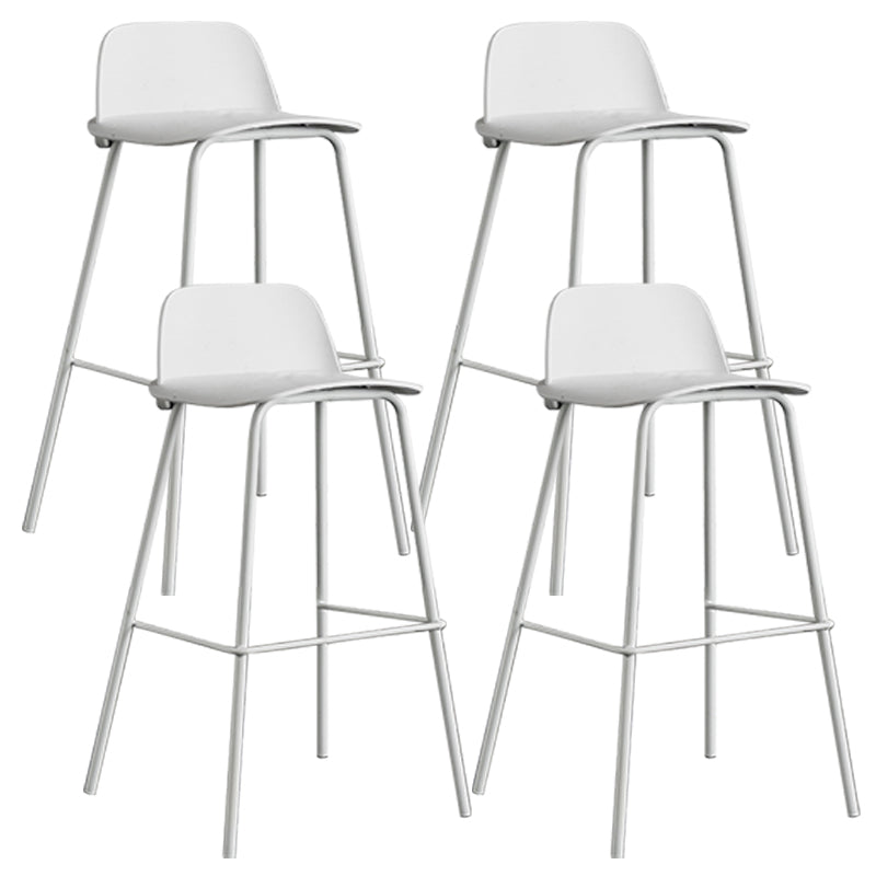 Scandinavian Footrest Metal Barstool Matte Finish Coffee Shop Stool White 4 Piece Set Clearhalo 'Bar Furniture' 'Bar Stools' 'bar_stools' 'furn' 'furn_bar_stools' 'Furniture' 'furniture_bar_stools' 'Kitchen & Dining Furniture' 4940141
