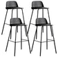Scandinavian Footrest Metal Barstool Matte Finish Coffee Shop Stool Black 4 Piece Set Clearhalo 'Bar Furniture' 'Bar Stools' 'bar_stools' 'furn' 'furn_bar_stools' 'Furniture' 'furniture_bar_stools' 'Kitchen & Dining Furniture' 4940143