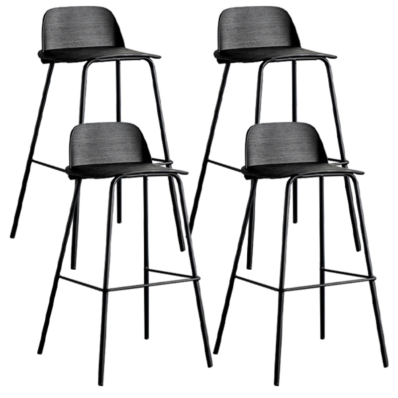 Scandinavian Footrest Metal Barstool Matte Finish Coffee Shop Stool Black 4 Piece Set Clearhalo 'Bar Furniture' 'Bar Stools' 'bar_stools' 'furn' 'furn_bar_stools' 'Furniture' 'furniture_bar_stools' 'Kitchen & Dining Furniture' 4940143