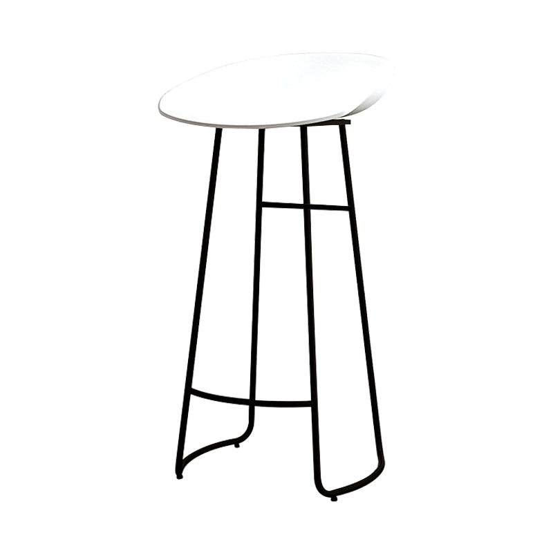Modern Armless Backrest Counter Stool Iron Kitchen Bar Stool with Acrylic Seat White 1 Piece Clearhalo 'Bar Furniture' 'Bar Stools' 'bar_stools' 'furn' 'furn_bar_stools' 'Furniture' 'furniture_bar_stools' 'Kitchen & Dining Furniture' 4940146