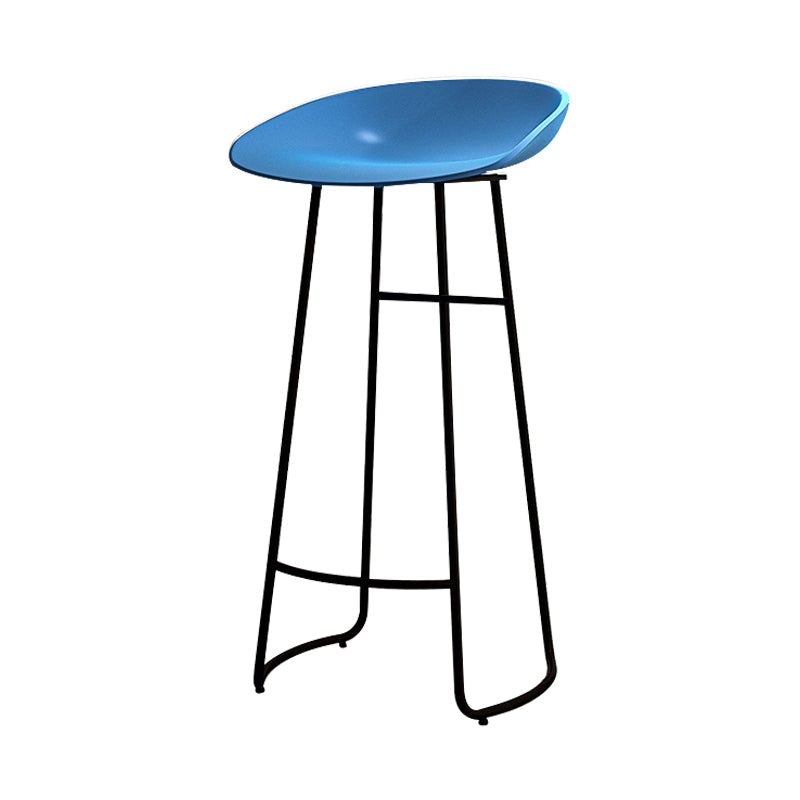 Modern Armless Backrest Counter Stool Iron Kitchen Bar Stool with Acrylic Seat Blue 1 Piece Clearhalo 'Bar Furniture' 'Bar Stools' 'bar_stools' 'furn' 'furn_bar_stools' 'Furniture' 'furniture_bar_stools' 'Kitchen & Dining Furniture' 4940147