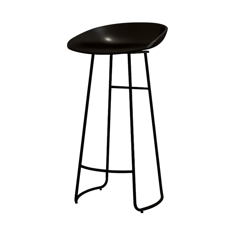 Modern Armless Backrest Counter Stool Iron Kitchen Bar Stool with Acrylic Seat Black 1 Piece Clearhalo 'Bar Furniture' 'Bar Stools' 'bar_stools' 'furn' 'furn_bar_stools' 'Furniture' 'furniture_bar_stools' 'Kitchen & Dining Furniture' 4940151
