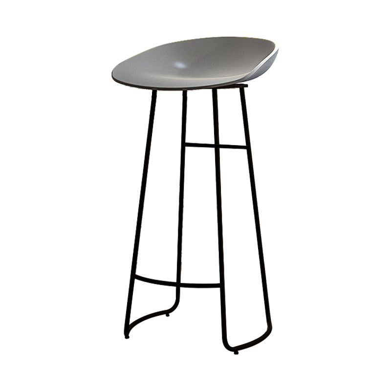 Modern Armless Backrest Counter Stool Iron Kitchen Bar Stool with Acrylic Seat Grey 1 Piece Clearhalo 'Bar Furniture' 'Bar Stools' 'bar_stools' 'furn' 'furn_bar_stools' 'Furniture' 'furniture_bar_stools' 'Kitchen & Dining Furniture' 4940156