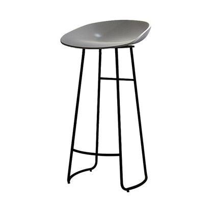 Modern Armless Backrest Counter Stool Iron Kitchen Bar Stool with Acrylic Seat Grey 1 Piece Clearhalo 'Bar Furniture' 'Bar Stools' 'bar_stools' 'furn' 'furn_bar_stools' 'Furniture' 'furniture_bar_stools' 'Kitchen & Dining Furniture' 4940156