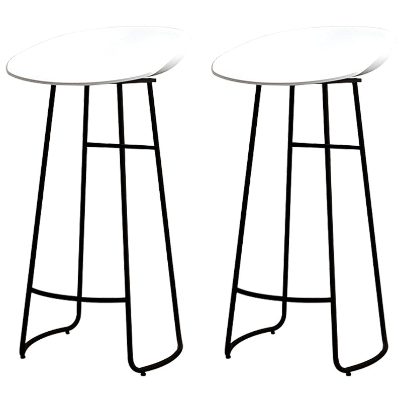 Modern Armless Backrest Counter Stool Iron Kitchen Bar Stool with Acrylic Seat White 2 Piece Set Clearhalo 'Bar Furniture' 'Bar Stools' 'bar_stools' 'furn' 'furn_bar_stools' 'Furniture' 'furniture_bar_stools' 'Kitchen & Dining Furniture' 4940158