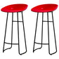 Modern Armless Backrest Counter Stool Iron Kitchen Bar Stool with Acrylic Seat Red 2 Piece Set Clearhalo 'Bar Furniture' 'Bar Stools' 'bar_stools' 'furn' 'furn_bar_stools' 'Furniture' 'furniture_bar_stools' 'Kitchen & Dining Furniture' 4940162