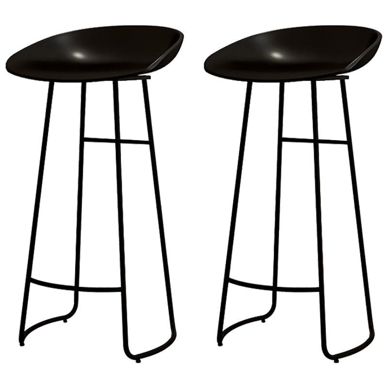 Modern Armless Backrest Counter Stool Iron Kitchen Bar Stool with Acrylic Seat Black 2 Piece Set Clearhalo 'Bar Furniture' 'Bar Stools' 'bar_stools' 'furn' 'furn_bar_stools' 'Furniture' 'furniture_bar_stools' 'Kitchen & Dining Furniture' 4940164
