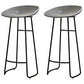 Modern Armless Backrest Counter Stool Iron Kitchen Bar Stool with Acrylic Seat Grey 2 Piece Set Clearhalo 'Bar Furniture' 'Bar Stools' 'bar_stools' 'furn' 'furn_bar_stools' 'Furniture' 'furniture_bar_stools' 'Kitchen & Dining Furniture' 4940166