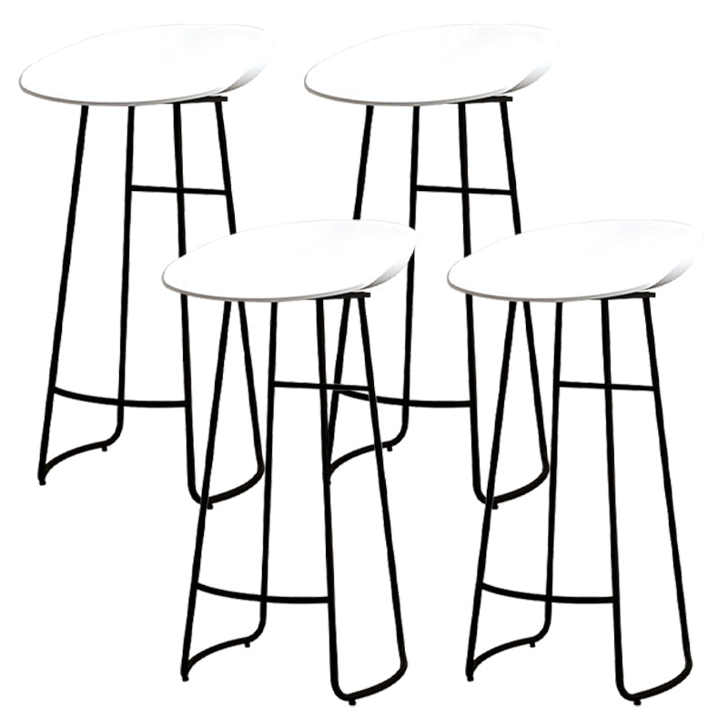 Modern Armless Backrest Counter Stool Iron Kitchen Bar Stool with Acrylic Seat White 4 Piece Set Clearhalo 'Bar Furniture' 'Bar Stools' 'bar_stools' 'furn' 'furn_bar_stools' 'Furniture' 'furniture_bar_stools' 'Kitchen & Dining Furniture' 4940167