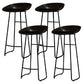 Modern Armless Backrest Counter Stool Iron Kitchen Bar Stool with Acrylic Seat Black 4 Piece Set Clearhalo 'Bar Furniture' 'Bar Stools' 'bar_stools' 'furn' 'furn_bar_stools' 'Furniture' 'furniture_bar_stools' 'Kitchen & Dining Furniture' 4940170