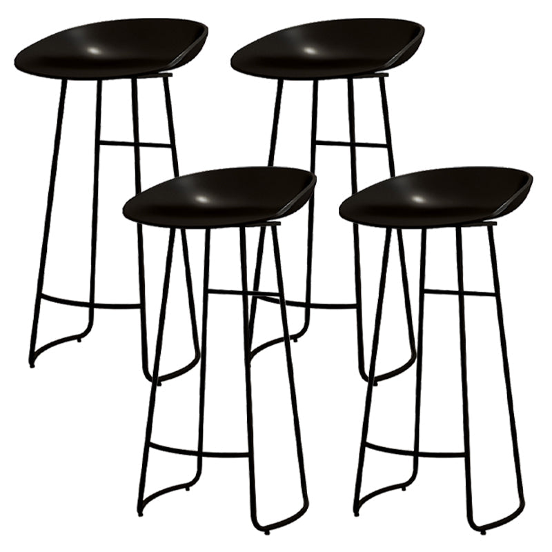 Modern Armless Backrest Counter Stool Iron Kitchen Bar Stool with Acrylic Seat Black 4 Piece Set Clearhalo 'Bar Furniture' 'Bar Stools' 'bar_stools' 'furn' 'furn_bar_stools' 'Furniture' 'furniture_bar_stools' 'Kitchen & Dining Furniture' 4940170
