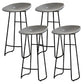 Modern Armless Backrest Counter Stool Iron Kitchen Bar Stool with Acrylic Seat Grey 4 Piece Set Clearhalo 'Bar Furniture' 'Bar Stools' 'bar_stools' 'furn' 'furn_bar_stools' 'Furniture' 'furniture_bar_stools' 'Kitchen & Dining Furniture' 4940172