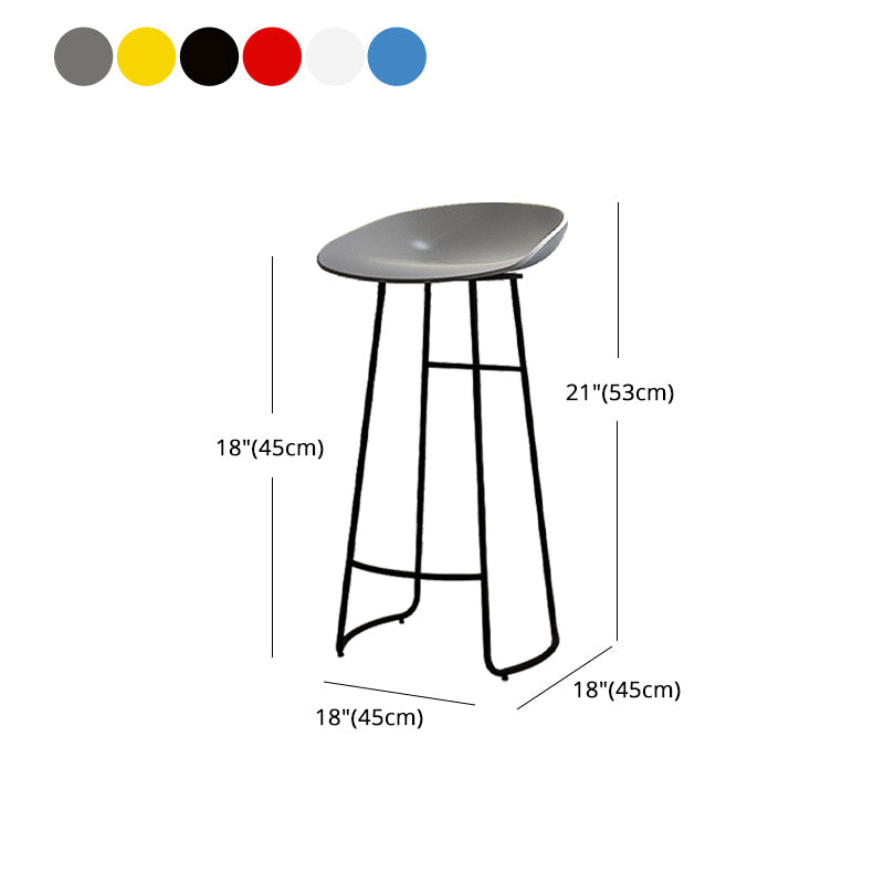 Modern Armless Backrest Counter Stool Iron Kitchen Bar Stool with Acrylic Seat Clearhalo 'Bar Furniture' 'Bar Stools' 'bar_stools' 'furn' 'furn_bar_stools' 'Furniture' 'furniture_bar_stools' 'Kitchen & Dining Furniture' 4940173