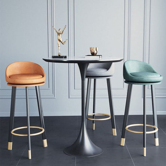 Scandinavian Swivel Upholstered Counter Height Stool Matte Finish Restaurant Barstool Clearhalo 'Bar Furniture' 'Bar Stools' 'bar_stools' 'furn' 'furn_bar_stools' 'Furniture' 'furniture_bar_stools' 'Kitchen & Dining Furniture' 4940181