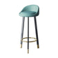 Scandinavian Swivel Upholstered Counter Height Stool Matte Finish Restaurant Barstool Blue Black Gold 1 Piece Clearhalo 'Bar Furniture' 'Bar Stools' 'bar_stools' 'furn' 'furn_bar_stools' 'Furniture' 'furniture_bar_stools' 'Kitchen & Dining Furniture' 4940187